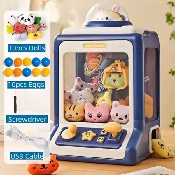 Mini Vending Machine Toys for Kids – DIY Gashapon Claw Machine with Plush Dolls & Candy Prizes – Fun Birthday & Christmas Gifts for Children