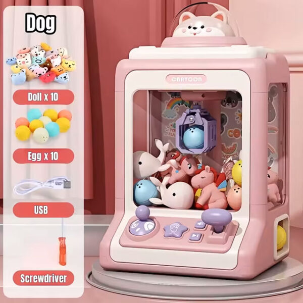Mini Vending Machine Toys for Kids – DIY Gashapon Claw Machine with Plush Dolls & Candy Prizes – Fun Birthday & Christmas Gifts for Children
