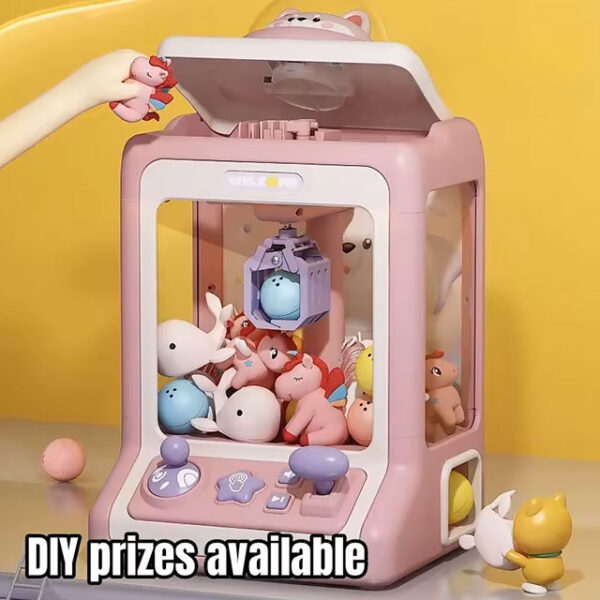Mini Vending Machine Toys for Kids – DIY Gashapon Claw Machine with Plush Dolls & Candy Prizes – Fun Birthday & Christmas Gifts for Children