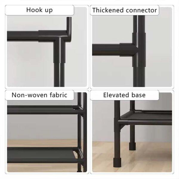 Multi-Layer Corner Coat Rack – Floor-Standing Detachable Clothes Hanger with Integrated Shoe Rack