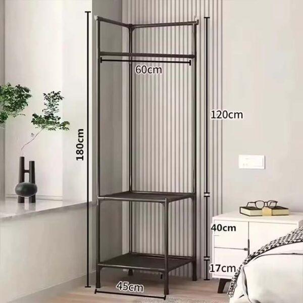 Multi-Layer Corner Coat Rack – Floor-Standing Detachable Clothes Hanger with Integrated Shoe Rack