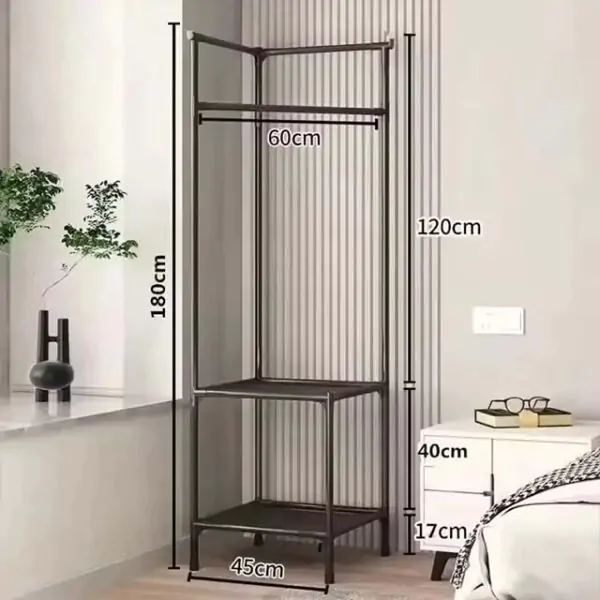 Multi-Layer Corner Coat Rack – Floor-Standing Detachable Clothes Hanger with Integrated Shoe Rack