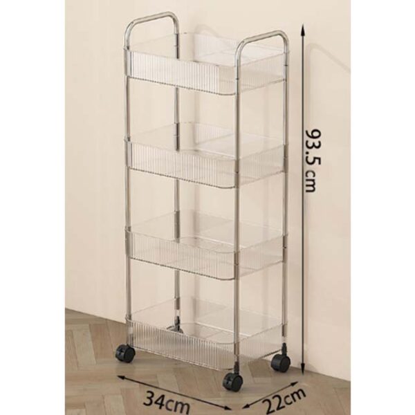 Multifunction Rolling Utility Cart - Slim Sliding Storage Organizer for Bathroom, Kitchen, and Living Room