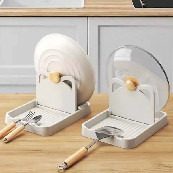 Multifunctional Pot Lid & Spoon Holder – Stand Rack for Spatula, Soup Spoon & Kitchen Storage