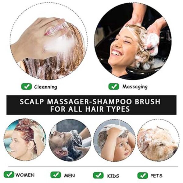NEWI Scalp Care Brush - Upgraded Hair Scalp Massager & Shampoo Head Scrubber for All Hairstyles (Pink)
