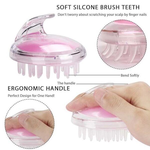 NEWI Scalp Care Brush - Upgraded Hair Scalp Massager & Shampoo Head Scrubber for All Hairstyles (Pink)