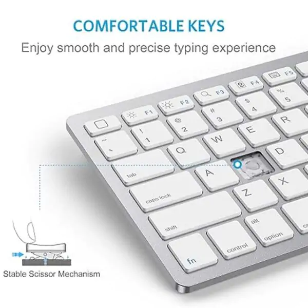 OMOTON Bluetooth Keyboard for iPad 10th Gen, iPad 10.2, iPad Pro, Air & Mini – Wireless Keyboard for iPad & Bluetooth Devices (White)