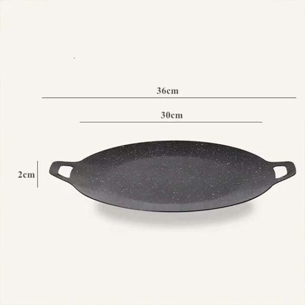 Cast Iron Outdoor Camping Grill Pan – Non-Stick Barbecue Plate for Korean Steak, Frying, BBQ, Induction Cooker & Gas Cooking