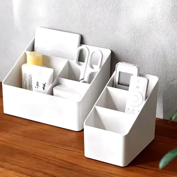 Plastic Desktop Storage Box | Office & Cosmetic Organizer | Remote Control & Debris Collector for Living Room & Dormitory