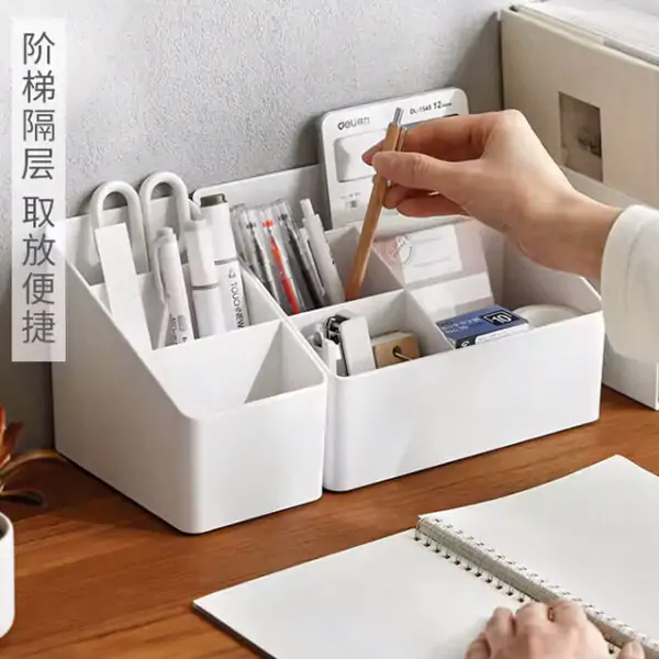 Plastic Desktop Storage Box | Office & Cosmetic Organizer | Remote Control & Debris Collector for Living Room & Dormitory