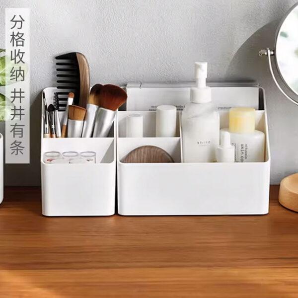 Plastic Desktop Storage Box | Office & Cosmetic Organizer | Remote Control & Debris Collector for Living Room & Dormitory