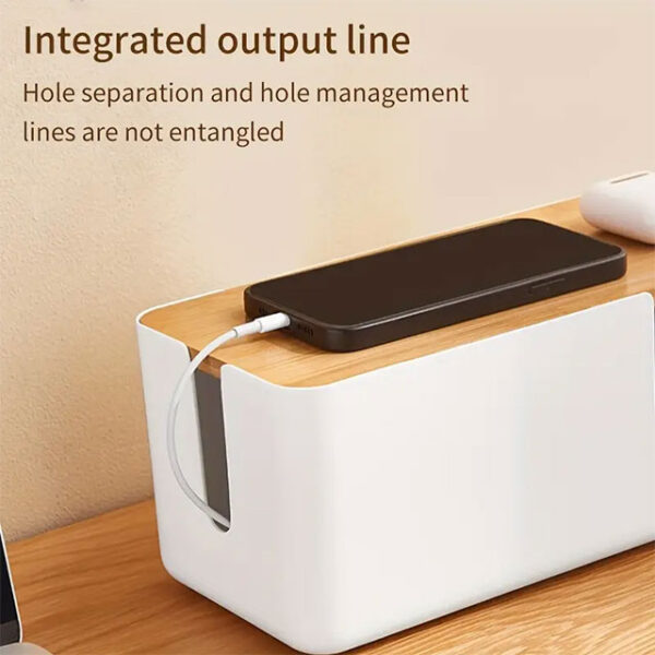 Plug-in Board Storage Box – Power Socket & Cable Organizer for Desk & Living Room | Wire Management & Charging Station