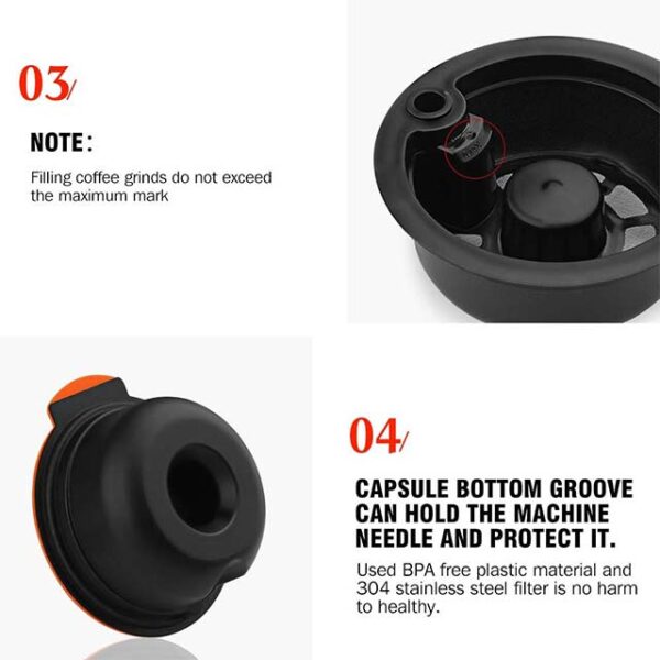 RECAFIMIL Reusable Coffee Pod 180ml, Compatible with Tassimo Coffee Machine, 5 Pods with 10 Replacement Lids, Food-Grade Plastic, Eco-Friendly, Recyclable, Easy to Use