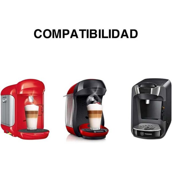 RECAFIMIL Reusable Coffee Pod 180ml, Compatible with Tassimo Coffee Machine, 5 Pods with 10 Replacement Lids, Food-Grade Plastic, Eco-Friendly, Recyclable, Easy to Use