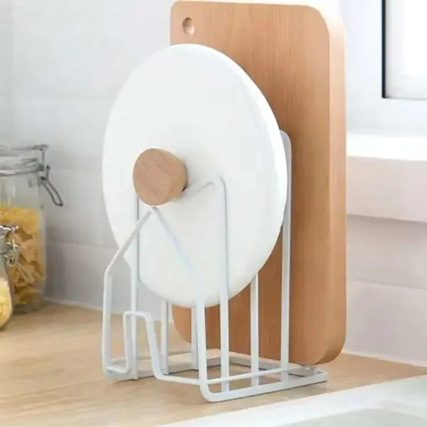 Multi-Layer Kitchen Organizer Rack – Space-Saving Rustproof Stand for Cutting Boards & Pot Lids