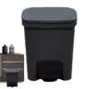 Rectangular Step-On Trash Can – Soft-Close Foot Pedal Garbage Bin with Odor Protection Lid