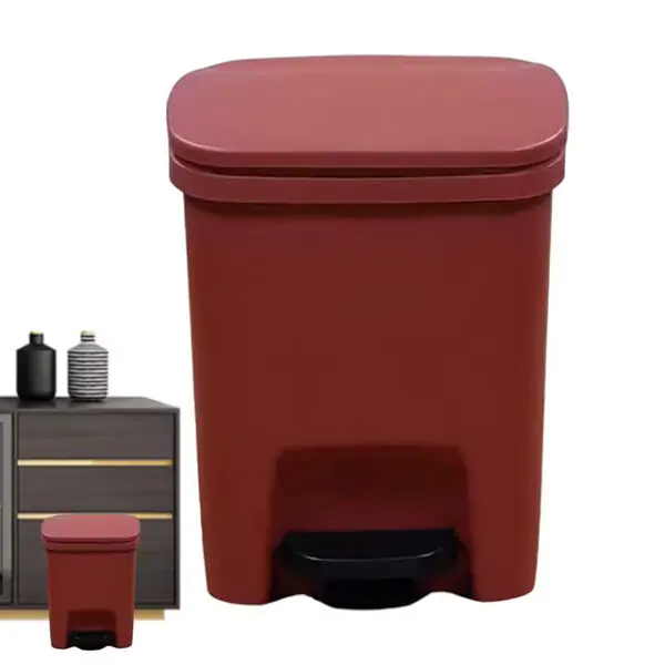 Rectangular Step-On Trash Can – Soft-Close Foot Pedal Garbage Bin with Odor Protection Lid