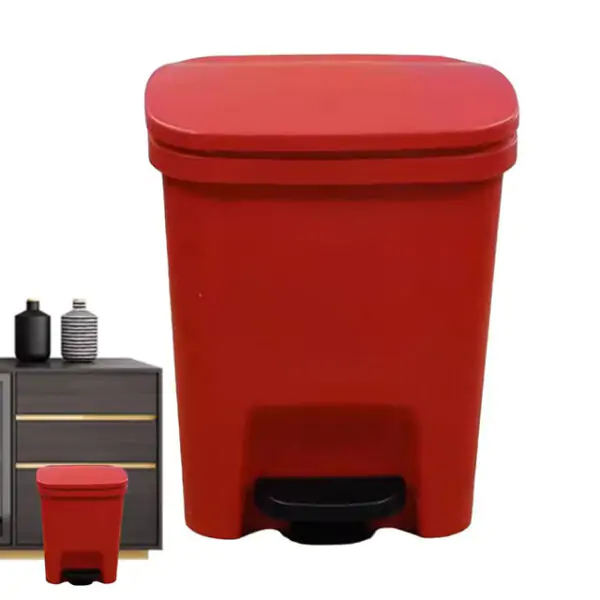Rectangular Step-On Trash Can – Soft-Close Foot Pedal Garbage Bin with Odor Protection Lid