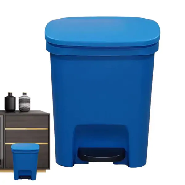 Rectangular Step-On Trash Can – Soft-Close Foot Pedal Garbage Bin with Odor Protection Lid