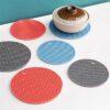 Round Heat-Resistant Silicone Mat – Non-Slip Drink Coasters & Thickened Pot Holder Placemat