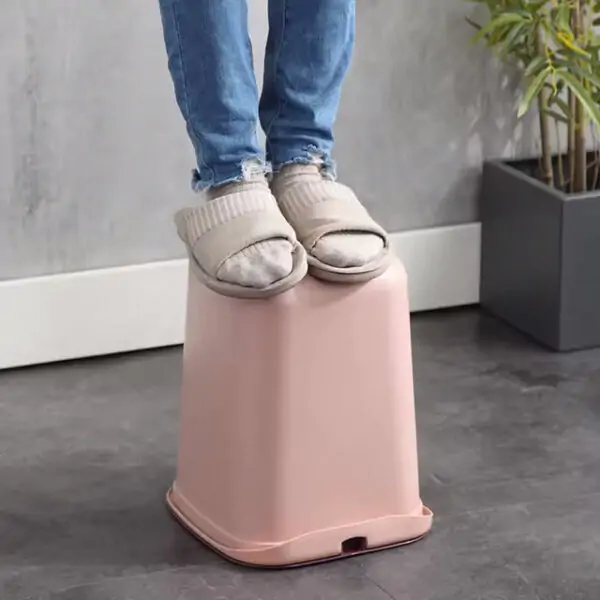 Simple Kitchen White Trash Can – Creative Open-Top Garbage Basket for Home, Living Room & Bathroom