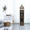 Slim Free-Standing Toilet Paper Holder & Storage Cabinet – Trendy Narrow Plastic Organizer with Drawers for Small Spaces, Bathroom, Bedroom & Living Room