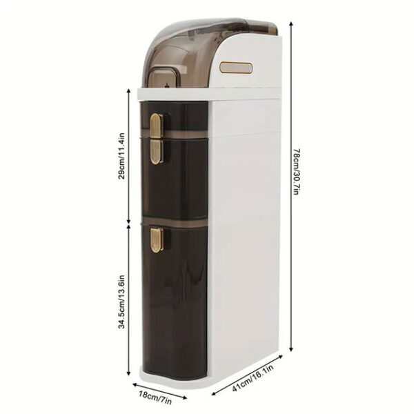 Slim Free-Standing Toilet Paper Holder & Storage Cabinet – Trendy Narrow Plastic Organizer with Drawers for Small Spaces, Bathroom, Bedroom & Living Room