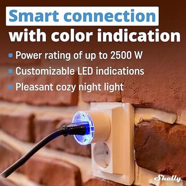 Shelly Plus Plug S – Smart Wi-Fi & Bluetooth Socket | Works with Alexa & Google Home | Voice-Controlled, Programmable Plug with Energy Monitoring