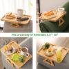 Solid Wood Rotating Sofa Armrest Tray – Double-Layer Multi-Purpose Sofa Table Tray for Drinks & Snacks