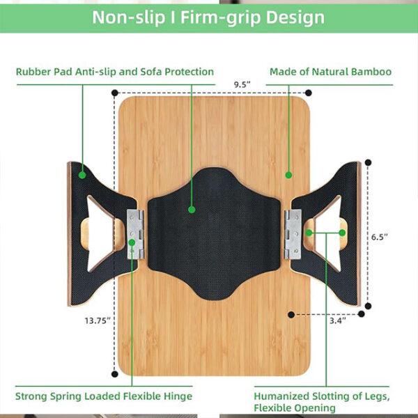 Solid Wood Rotating Sofa Armrest Tray – Double-Layer Multi-Purpose Sofa Table Tray for Drinks & Snacks