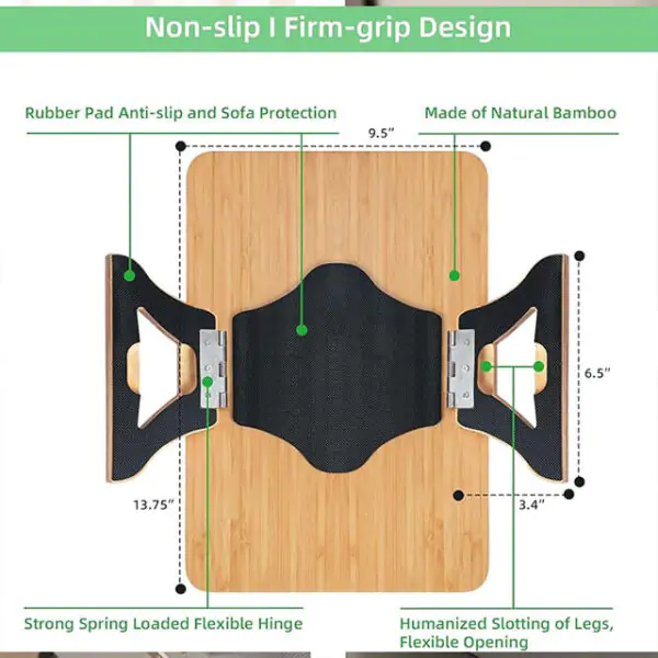 Solid Wood Rotating Sofa Armrest Tray – Double-Layer Multi-Purpose Sofa Table Tray for Drinks & Snacks