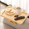 Solid Wood Rotating Sofa Armrest Tray – Double-Layer Multi-Purpose Sofa Table Tray for Drinks & Snacks