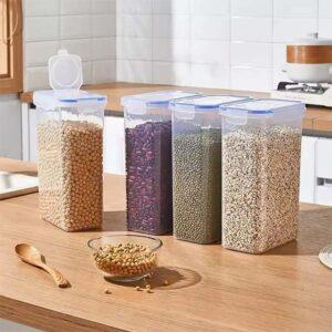 Stackable Food Storage Containers with Lids – Kitchen Pantry Organization Containers for Rice, Treats, and More