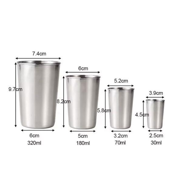 Stainless Steel Metal Cup Set – Beer, Wine, Coffee & Tea Tumblers – Durable Travel & Camping Mugs for Outdoor & Home Use