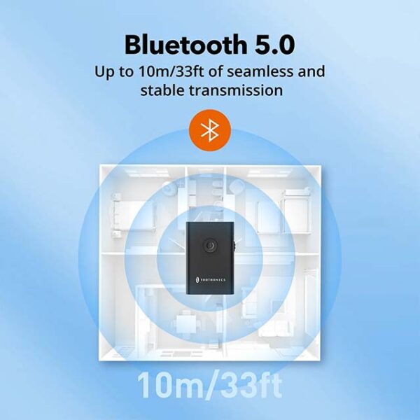 TaoTronics 2-in-1 Bluetooth Transmitter & Receiver - Wireless 3.5mm AUX Audio Adapter for TV, Car, PC, Headphones (Model: TT-BAOB)