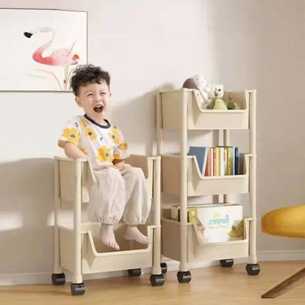 Trolley Bookshelf & Kitchen Storage Rack – Narrow Slit Organizer for Bathroom, Living Room & Home Use
