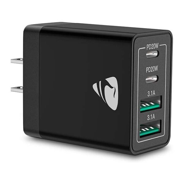 USB C Charger Block - 40W USB C Wall Charger PD+QC 3.0 Double Port Power Adapter - 4-Port Multiport Fast Charging Block Plug for iPhone 15 Plus 14 13 12 11 Pro Max XS XR X 8 7 6 SE - iPad - Samsung - Moto