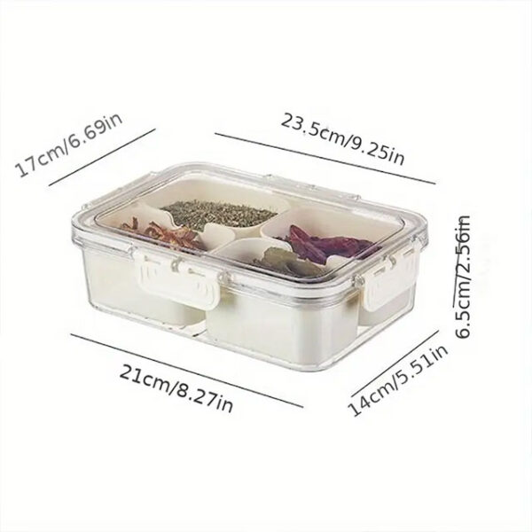 Versatile Spice Organizer with 4/8 Compartments – Moisture-Proof, Reusable Seasoning Box for Salt, Pepper & Condiments – Transparent Flip-Top Kitchen Storage Container