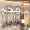 Wall-Mounted Kitchen Hook Rack – No-Punching Utensil & Chopping Board Storage Rail