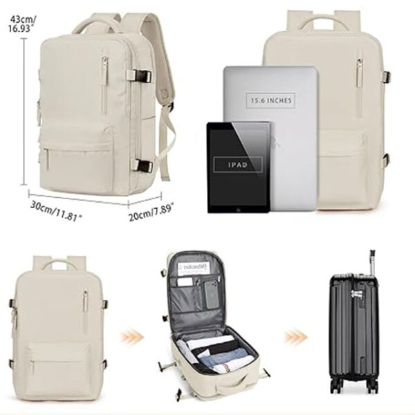 Winspansy Large Travel Backpack for Women & Men – Carry-On Flight Approved, Personal Item Size, Work Backpack with Shoe Compartment