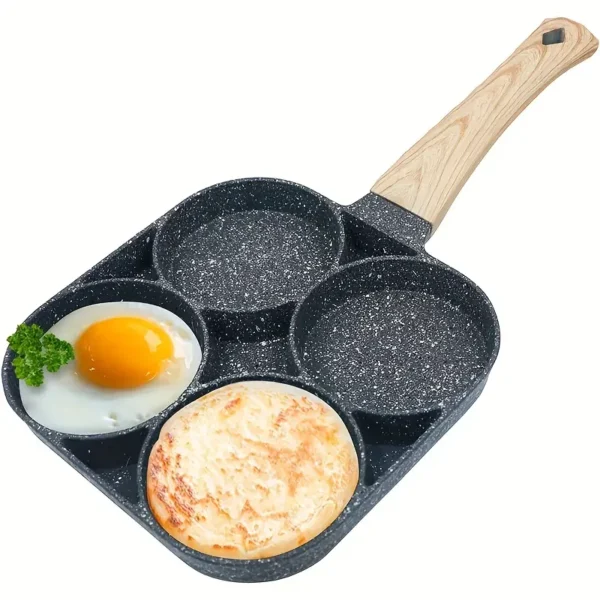 4-Hole Non-Stick Frying Pan – Maifan Stone Egg & Pancake Cooker for Even Heating & Easy Cooking