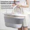 Collapsible Plastic Laundry Basket – Folding Pop-Up Dirty Clothes Basket, Large Household Storage Container for Bathroom