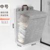 1pc Foldable Adhesive Laundry Basket Hamper – Multifunctional Punch-Free Wall Hanging Mesh Hook Organizer for Washing Clothes