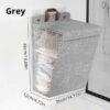 1pc Foldable Adhesive Laundry Basket Hamper – Multifunctional Punch-Free Wall Hanging Mesh Hook Organizer for Washing Clothes