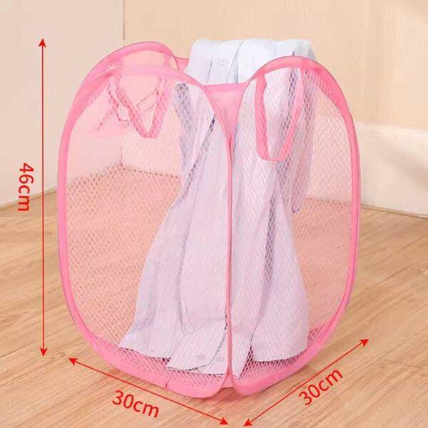 Folding Dirty Laundry Sorting Basket – Mesh Washing Frame, Bathroom Cloth Storage Bag, Laundry Organizer Pouch & Bucket