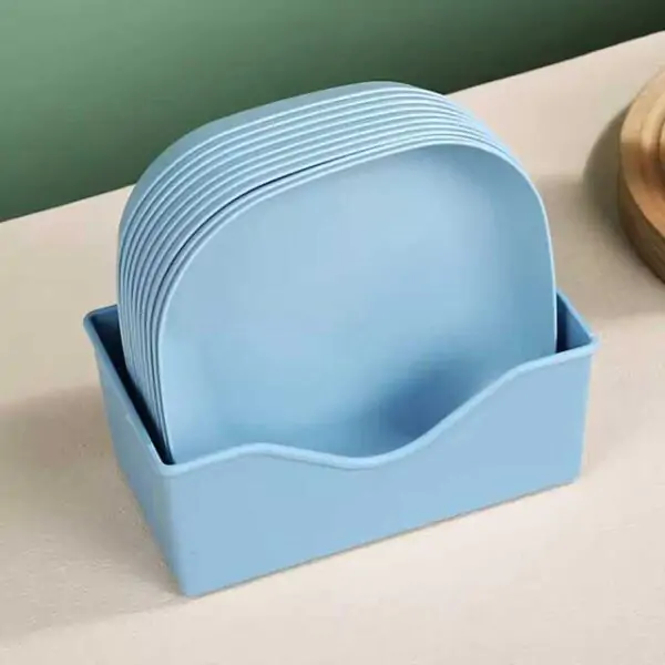 10Pcs Multi-Function Spit Bone Dish Set - Food Grade Plastic, Round & Square Household Garbage Plates for Dining Table