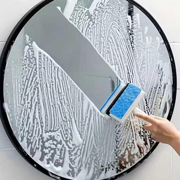 Multi-Purpose Cleaning Brush with Reusable Plastic Handle - Hard Firmness, Double-Sided Design for Bathroom, Toilet, Car & Glass