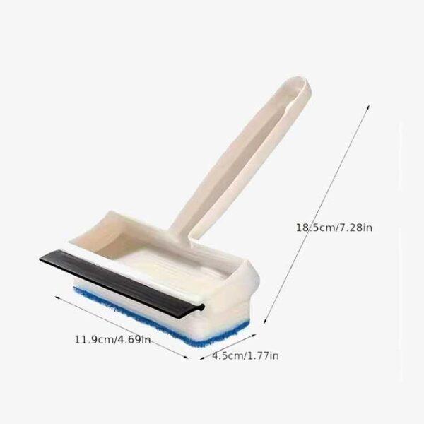 Multi-Purpose Cleaning Brush with Reusable Plastic Handle - Hard Firmness, Double-Sided Design for Bathroom, Toilet, Car & Glass