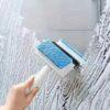 Multi-Purpose Cleaning Brush with Reusable Plastic Handle - Hard Firmness, Double-Sided Design for Bathroom, Toilet, Car & Glass