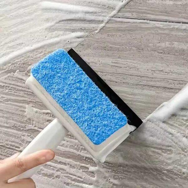 Multi-Purpose Cleaning Brush with Reusable Plastic Handle - Hard Firmness, Double-Sided Design for Bathroom, Toilet, Car & Glass